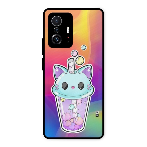 Cat Drink Metal Back Case for Xiaomi 11T Pro