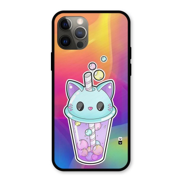 Cat Drink Metal Back Case for iPhone 12 Pro