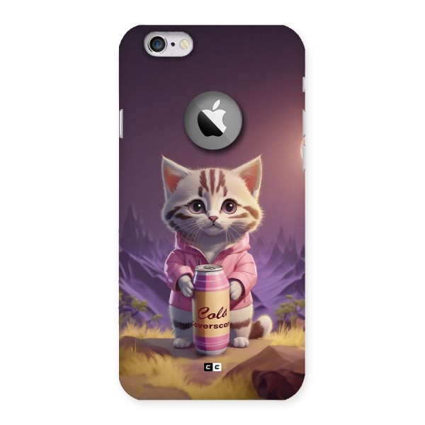 Cat Holding Can Back Case for iPhone 6 Logo Cut