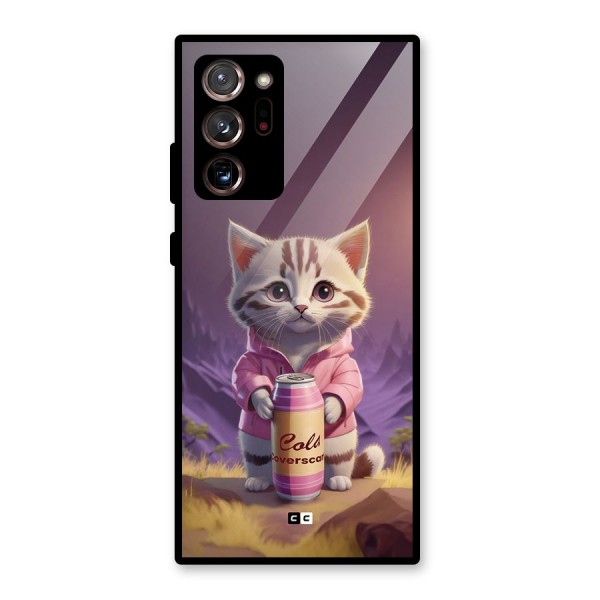 Cat Holding Can Glass Back Case for Galaxy Note 20 Ultra 5G