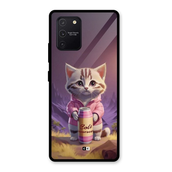 Cat Holding Can Glass Back Case for Galaxy S10 Lite