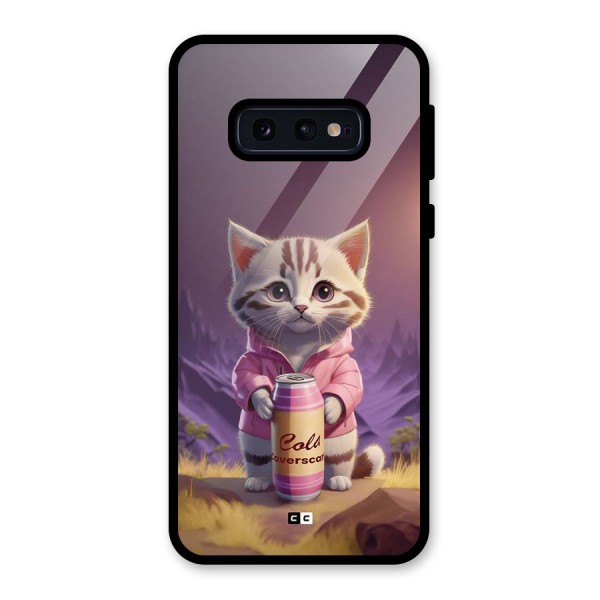 Cat Holding Can Glass Back Case for Galaxy S10e