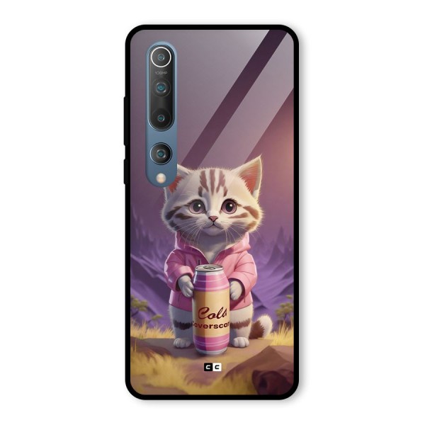 Cat Holding Can Glass Back Case for Mi 10