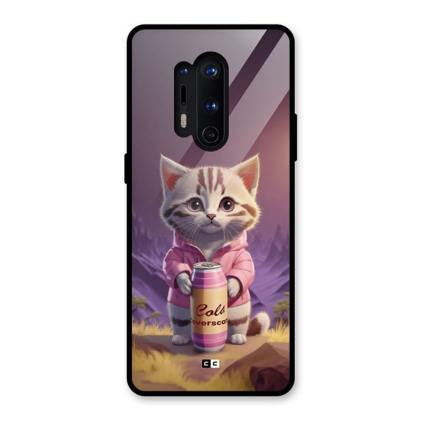Cat Holding Can Glass Back Case for OnePlus 8 Pro