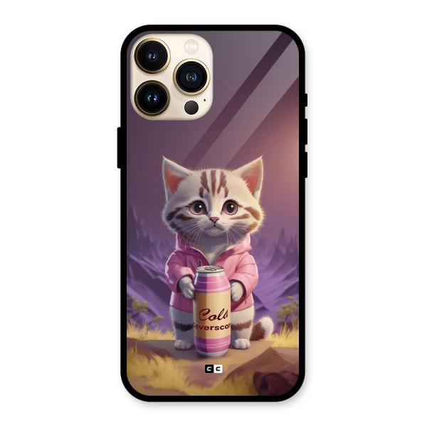 Cat Holding Can Glass Back Case for iPhone 13 Pro Max