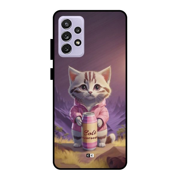 Cat Holding Can Metal Back Case for Galaxy A72