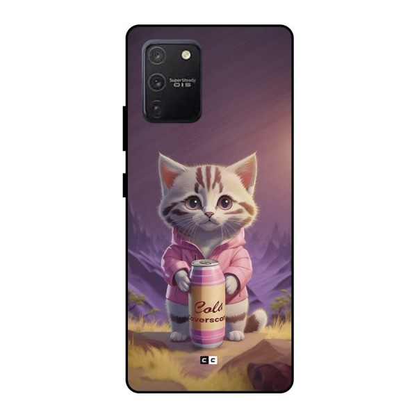 Cat Holding Can Metal Back Case for Galaxy S10 Lite