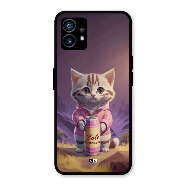 Cat Holding Can Metal Back Case for Nothing Phone 1