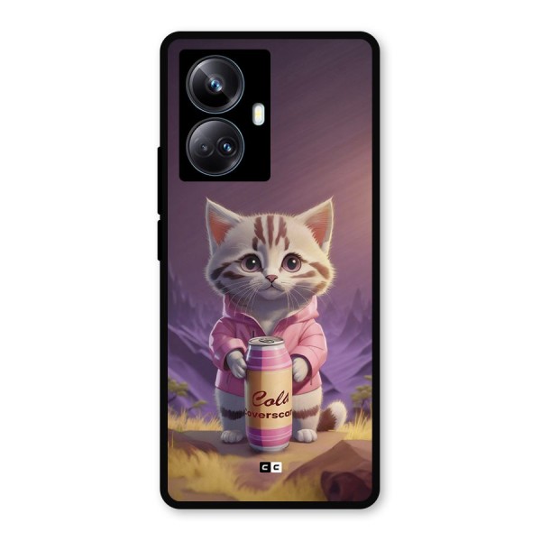 Cat Holding Can Metal Back Case for Realme 10 Pro Plus