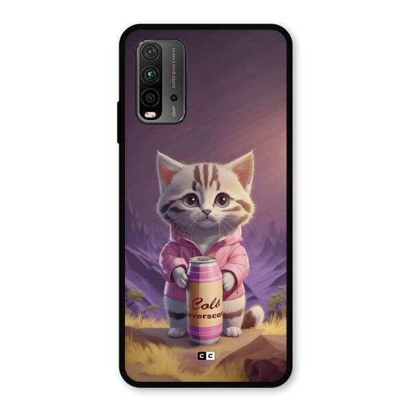 Cat Holding Can Metal Back Case for Redmi 9 Power