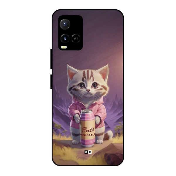 Cat Holding Can Metal Back Case for Vivo Y21