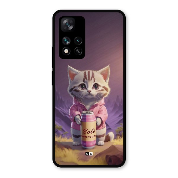 Cat Holding Can Metal Back Case for Xiaomi 11i Hypercharge 5G