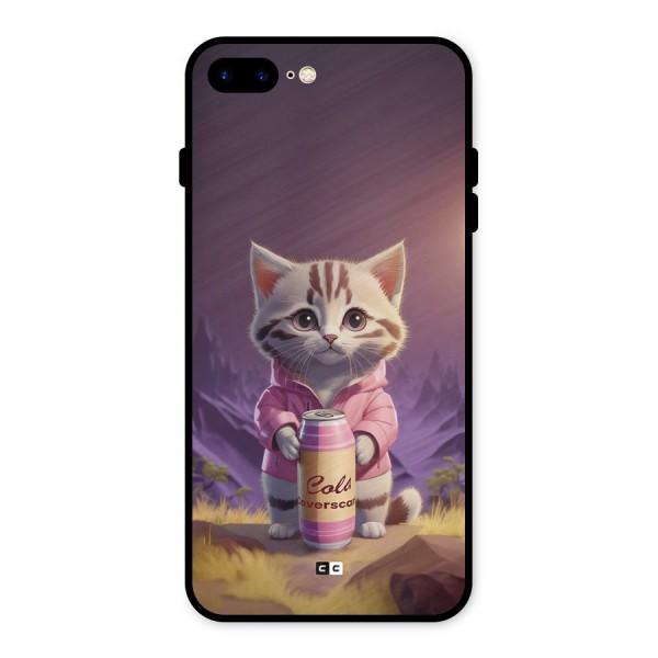 Cat Holding Can Metal Back Case for iPhone 8 Plus