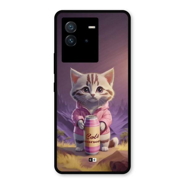 Cat Holding Can Metal Back Case for iQOO Neo 6 5G