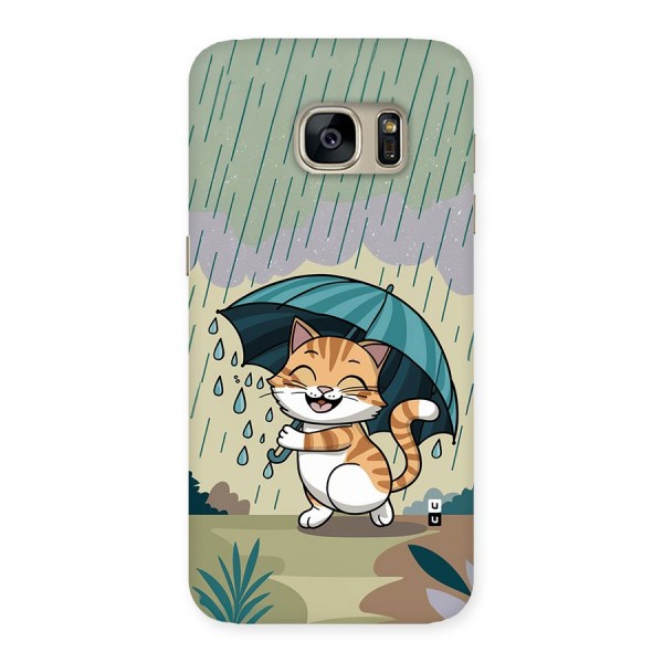 Cat In Rain Back Case for Galaxy S7