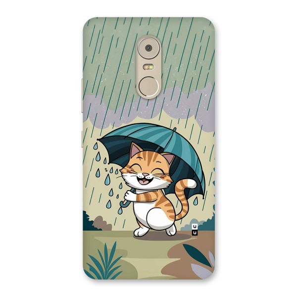 Cat In Rain Back Case for Lenovo K6 Note