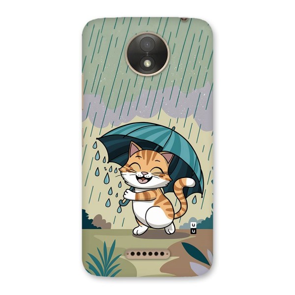 Cat In Rain Back Case for Moto C Plus