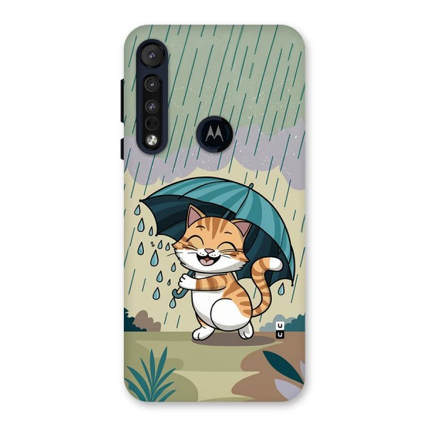 Cat In Rain Back Case for Motorola One Macro
