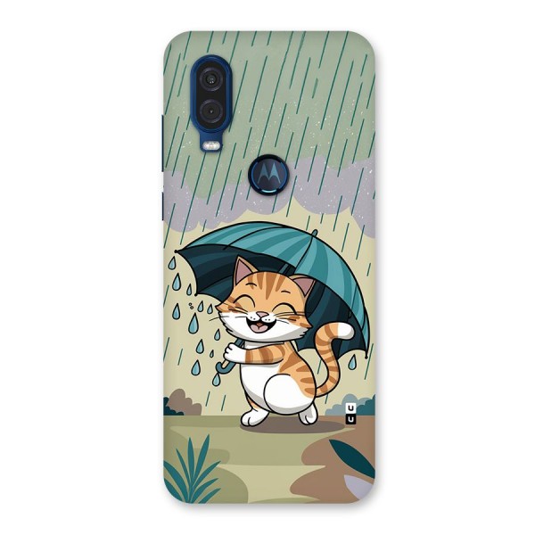 Cat In Rain Back Case for Motorola One Vision