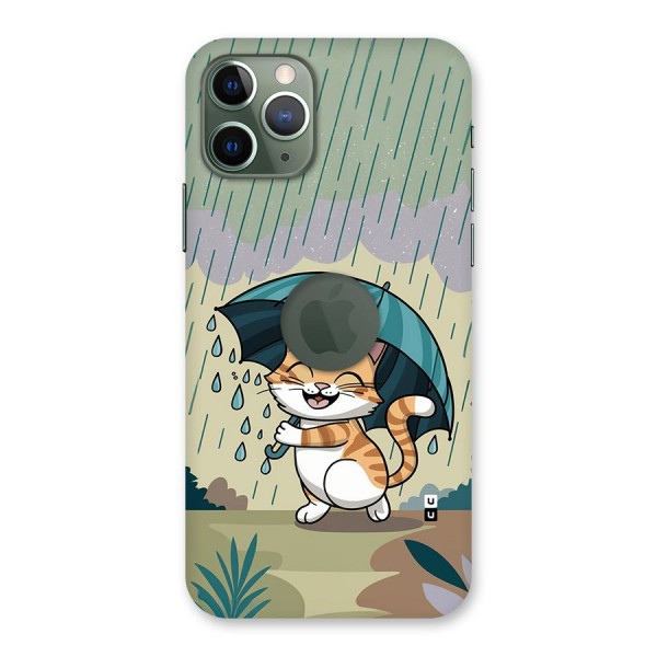 Cat In Rain Back Case for iPhone 11 Pro Logo Cut