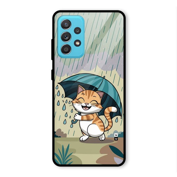 Cat In Rain Glass Back Case for Galaxy A52