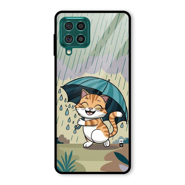 Cat In Rain Glass Back Case for Galaxy F62