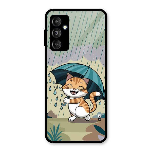 Cat In Rain Glass Back Case for Galaxy M14 5G