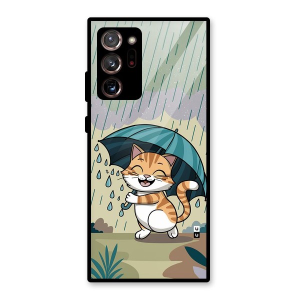 Cat In Rain Glass Back Case for Galaxy Note 20 Ultra