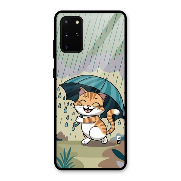 Cat In Rain Glass Back Case for Galaxy S20 Plus