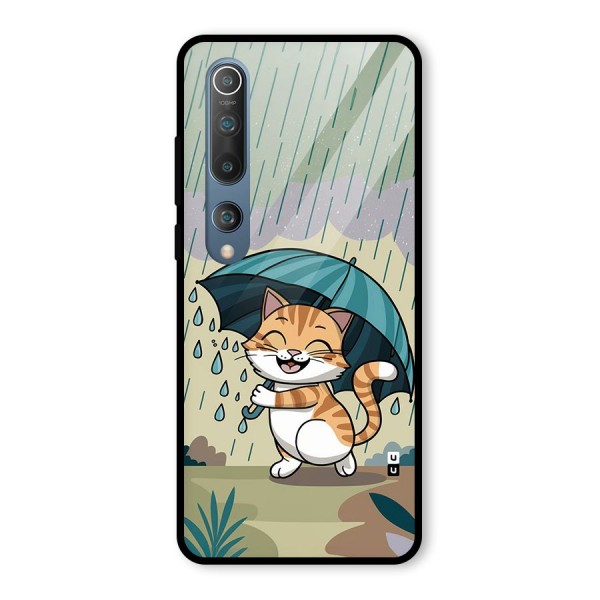 Cat In Rain Glass Back Case for Mi 10