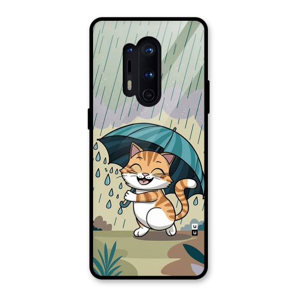 Cat In Rain Glass Back Case for OnePlus 8 Pro