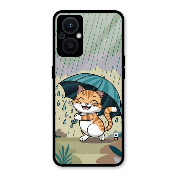 Cat In Rain Glass Back Case for Oppo F21s Pro 5G