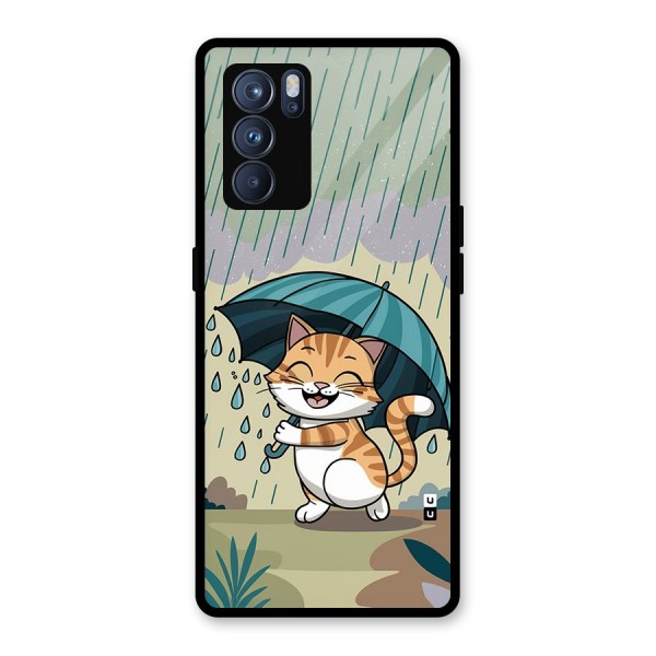 Cat In Rain Glass Back Case for Oppo Reno6 Pro 5G