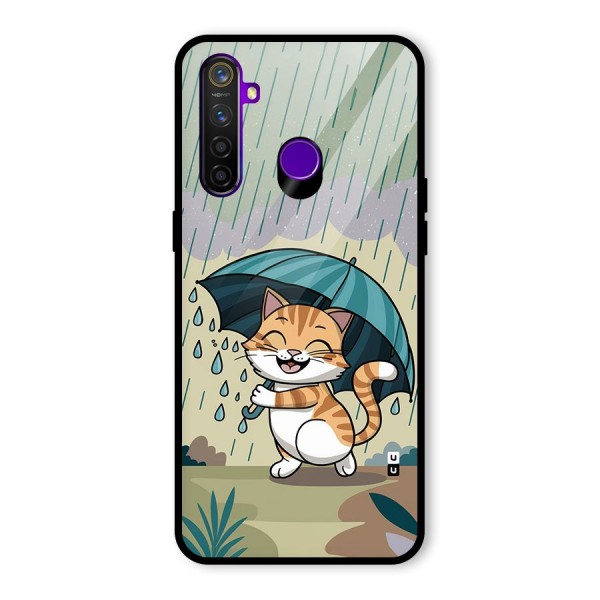 Cat In Rain Glass Back Case for Realme 5 Pro