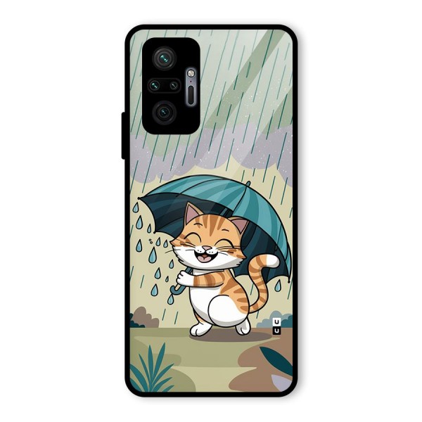 Cat In Rain Glass Back Case for Redmi Note 10 Pro Max