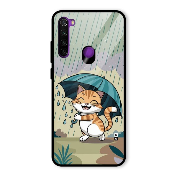Cat In Rain Glass Back Case for Redmi Note 8