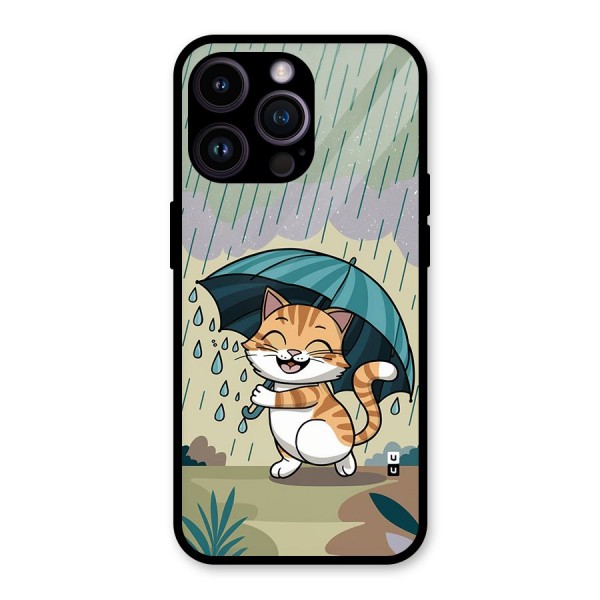 Cat In Rain Glass Back Case for iPhone 14 Pro Max