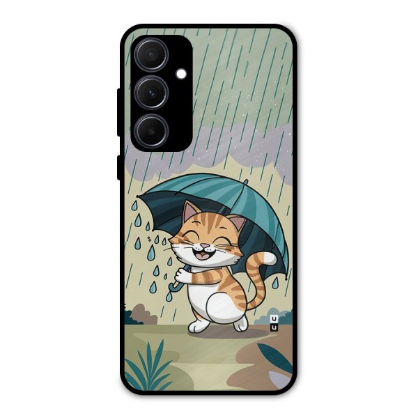 Cat In Rain Metal Back Case for Galaxy A35