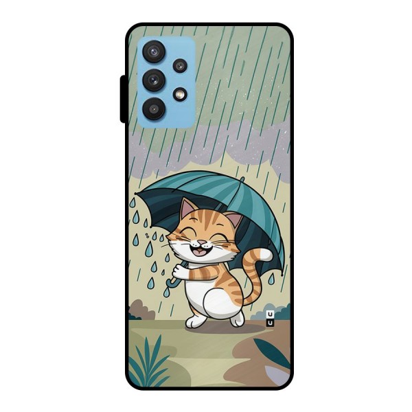 Cat In Rain Metal Back Case for Galaxy M32 5G