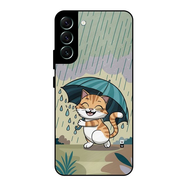 Cat In Rain Metal Back Case for Galaxy S22 Plus 5G