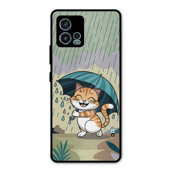Cat In Rain Metal Back Case for Moto G72