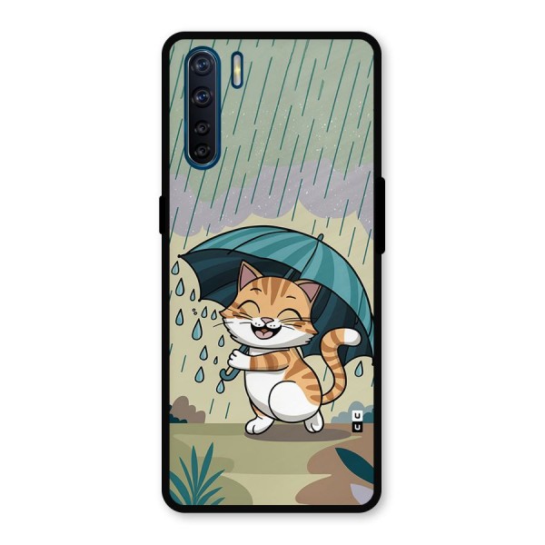 Cat In Rain Metal Back Case for Oppo F15