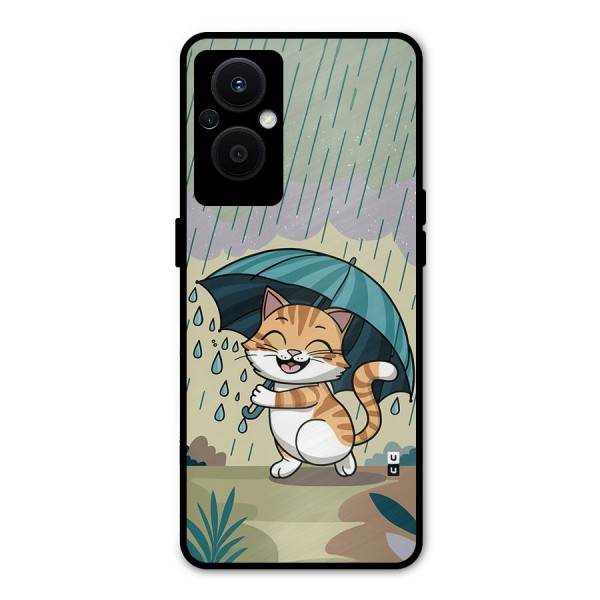 Cat In Rain Metal Back Case for Oppo F21s Pro 5G