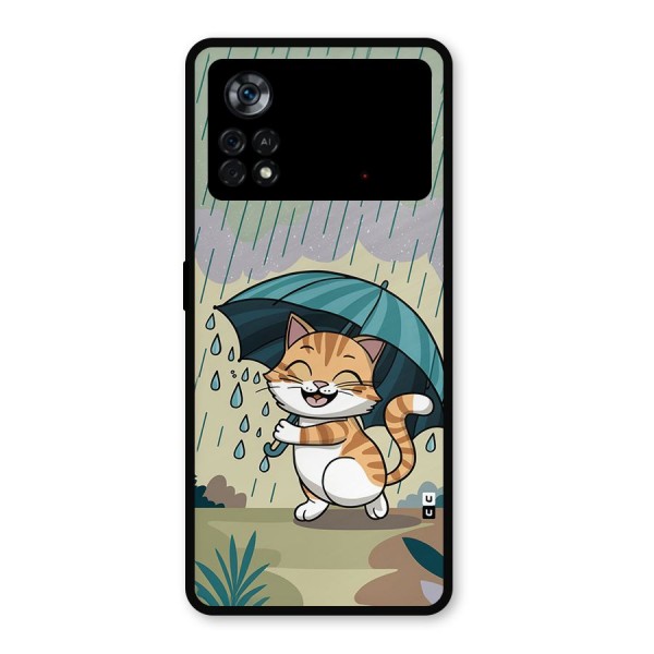 Cat In Rain Metal Back Case for Poco X4 Pro 5G