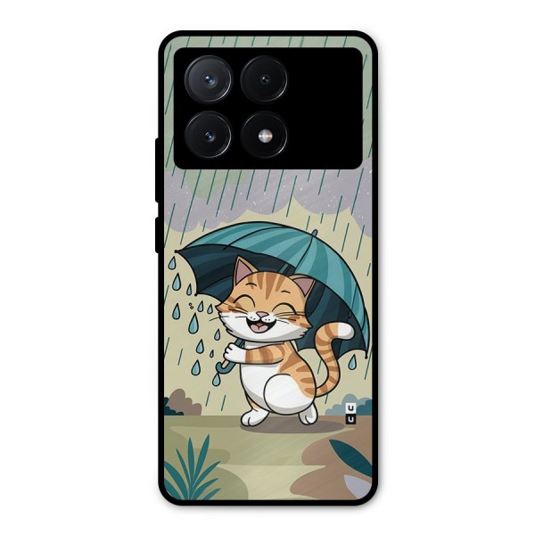 Cat In Rain Metal Back Case for Poco X6 Pro