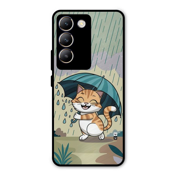 Cat In Rain Metal Back Case for Vivo Y200e