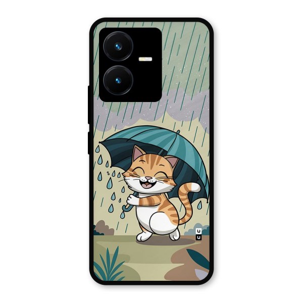 Cat In Rain Metal Back Case for Vivo Y22