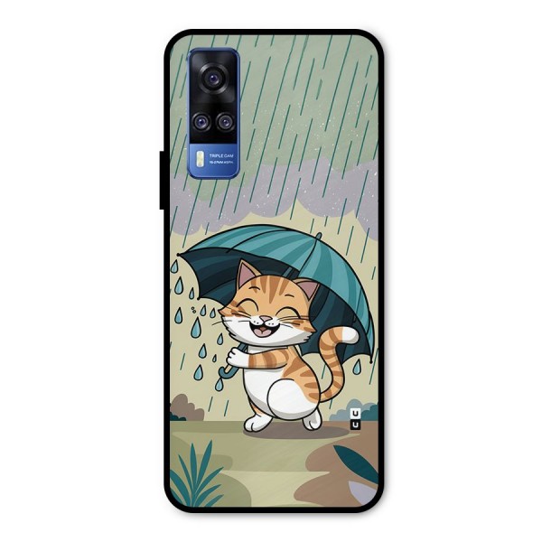 Cat In Rain Metal Back Case for Vivo Y51A