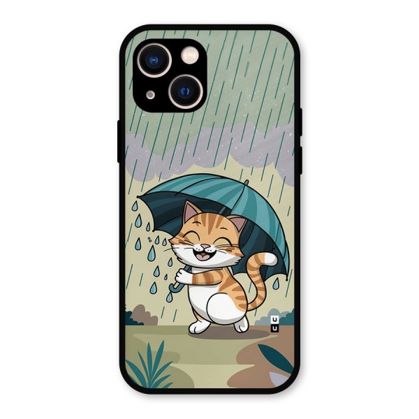 Cat In Rain Metal Back Case for iPhone 13