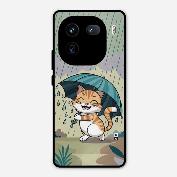 Cat In Rain Metal Back Case for iQOO 12